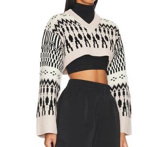 L’Academie Lalana Micro Fairisle V Neck